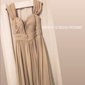 Nude bridesmaid dress
